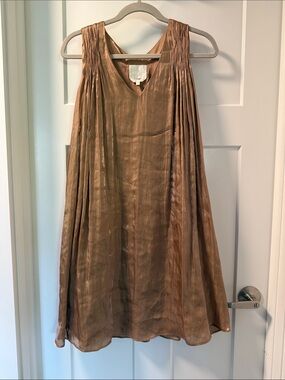 Quinn Rose Gold Silk Mini Dress
